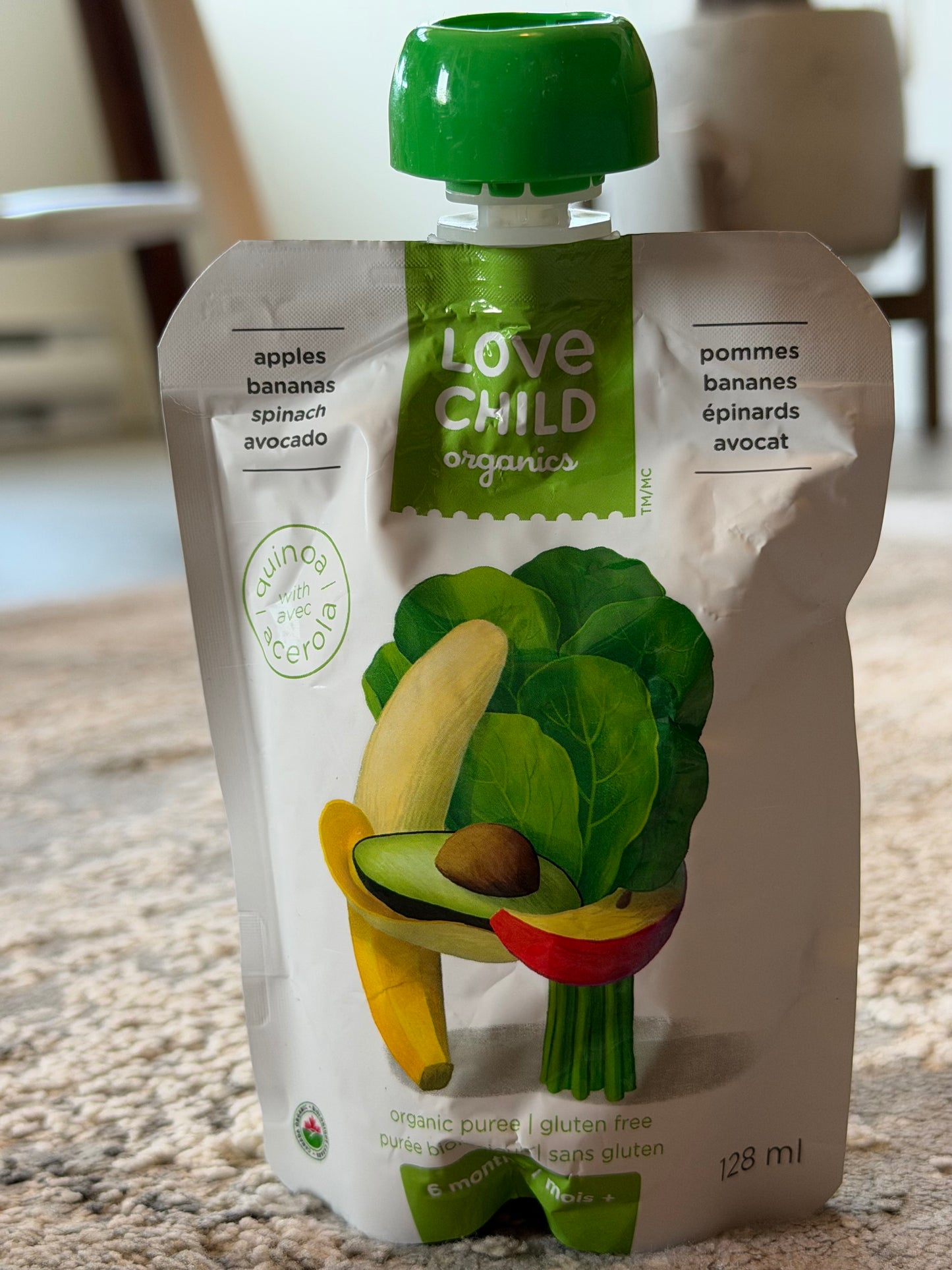 Love Child Organics Super Blends Táo, Chuối, Rau Bina & Bơ - 128ml