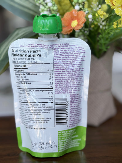 Parent's Choice – Táo, Bí Xanh, Rau Bina & Dâu Tây - 128ml