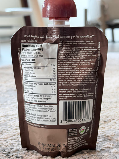 Love Child Organics Superblends Chuối, Bí Đỏ, Lê + Dừa - 128ml